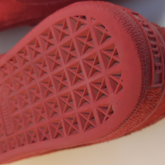 Puma Suede 7 Women's Suede Retro Classic (6 Children's) Red Suede Shoes - Picture 8 of 11